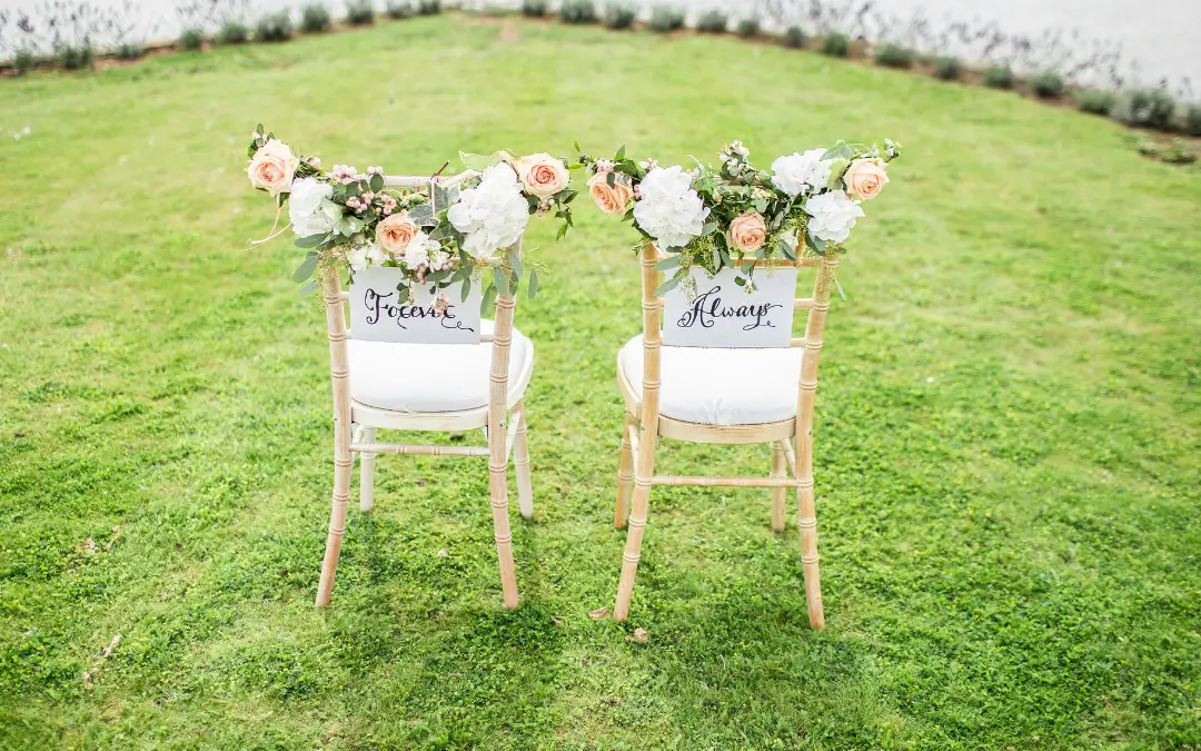 chairs with flowers on it